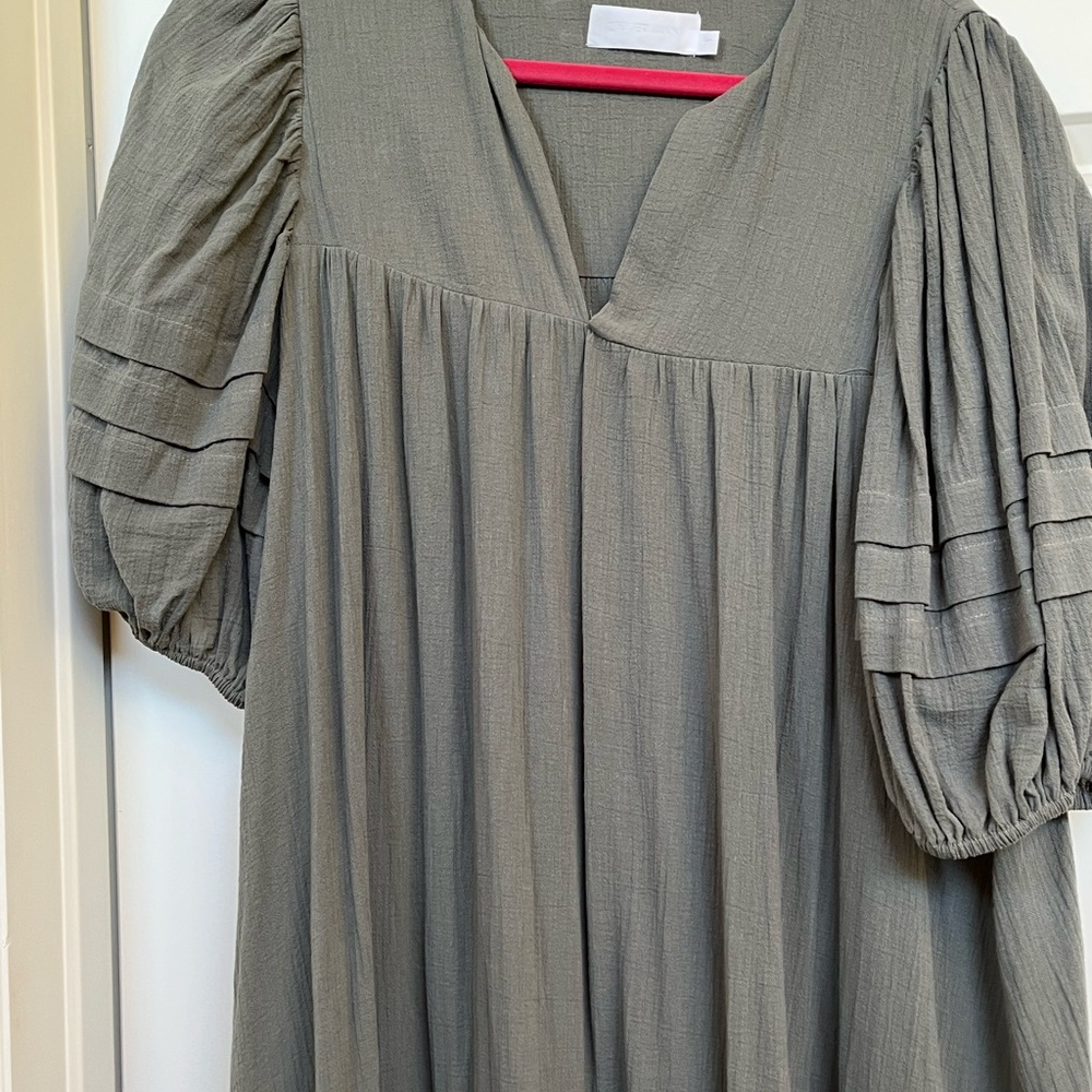Zimmermann Moss Green 3/4 Sleeve Dress